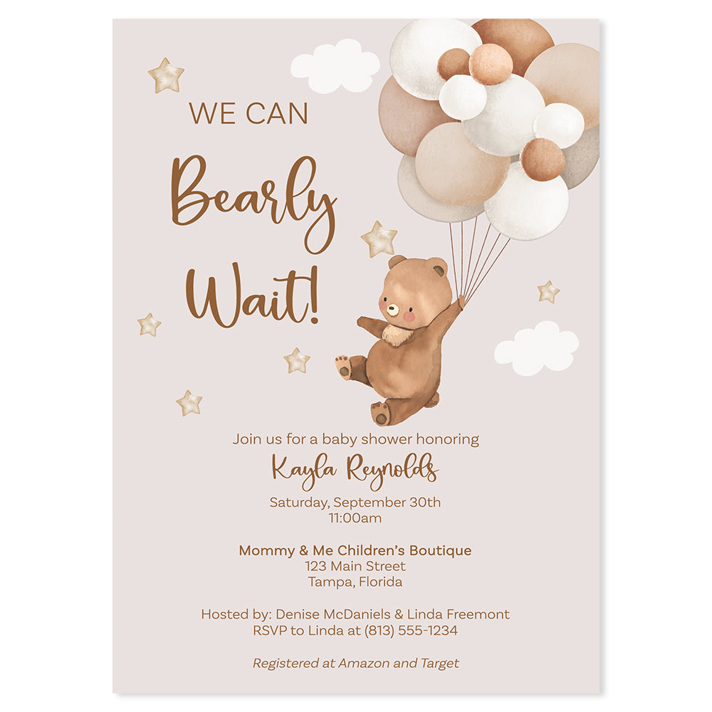 Bearly Wait Baby Shower Invitations – The Invite Lady