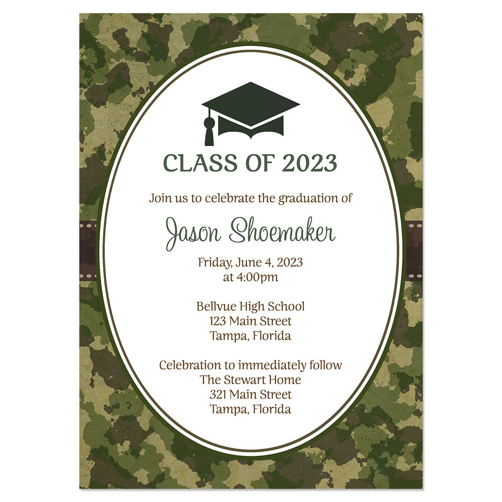 Camo Graduation Invitation