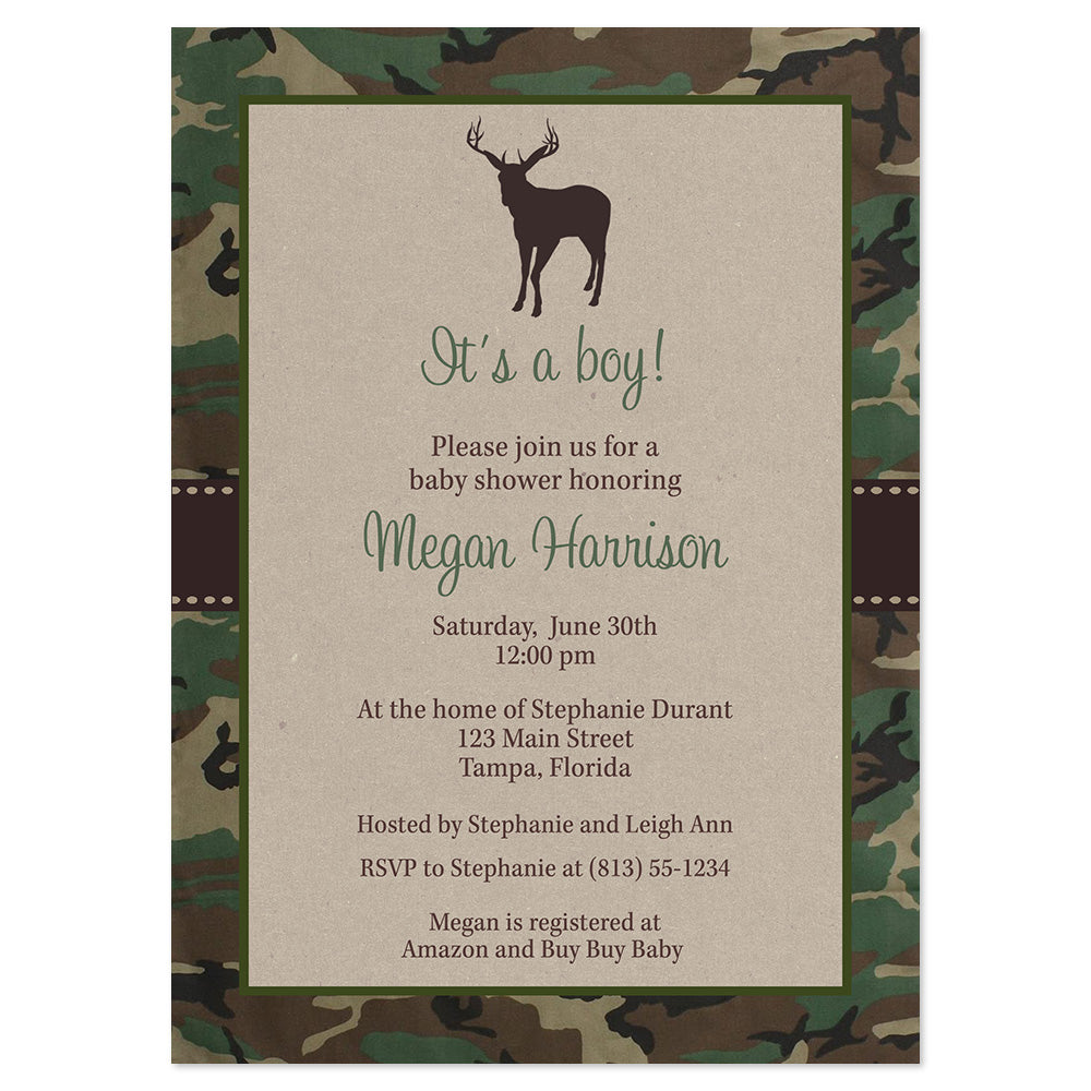 Camo themed best sale baby shower