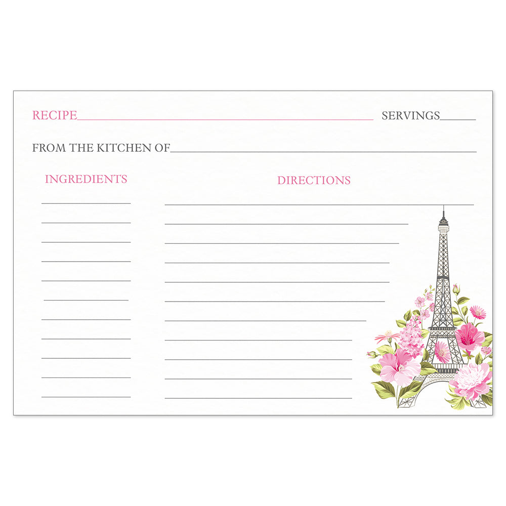 Custom Printed Recipe Cards - Recipe For Love - 4x6