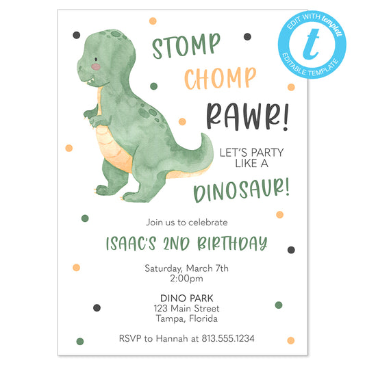 DIGITAL: Dinosaur Birthday Party Invitation