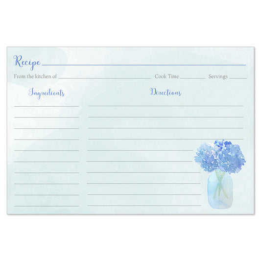 Jar of Hydrangeas Recipe Card