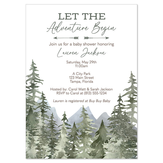 The Adventure Begins Baby Shower Invitation