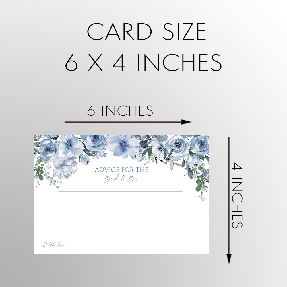 Blue Floral Advice for the Bride Card