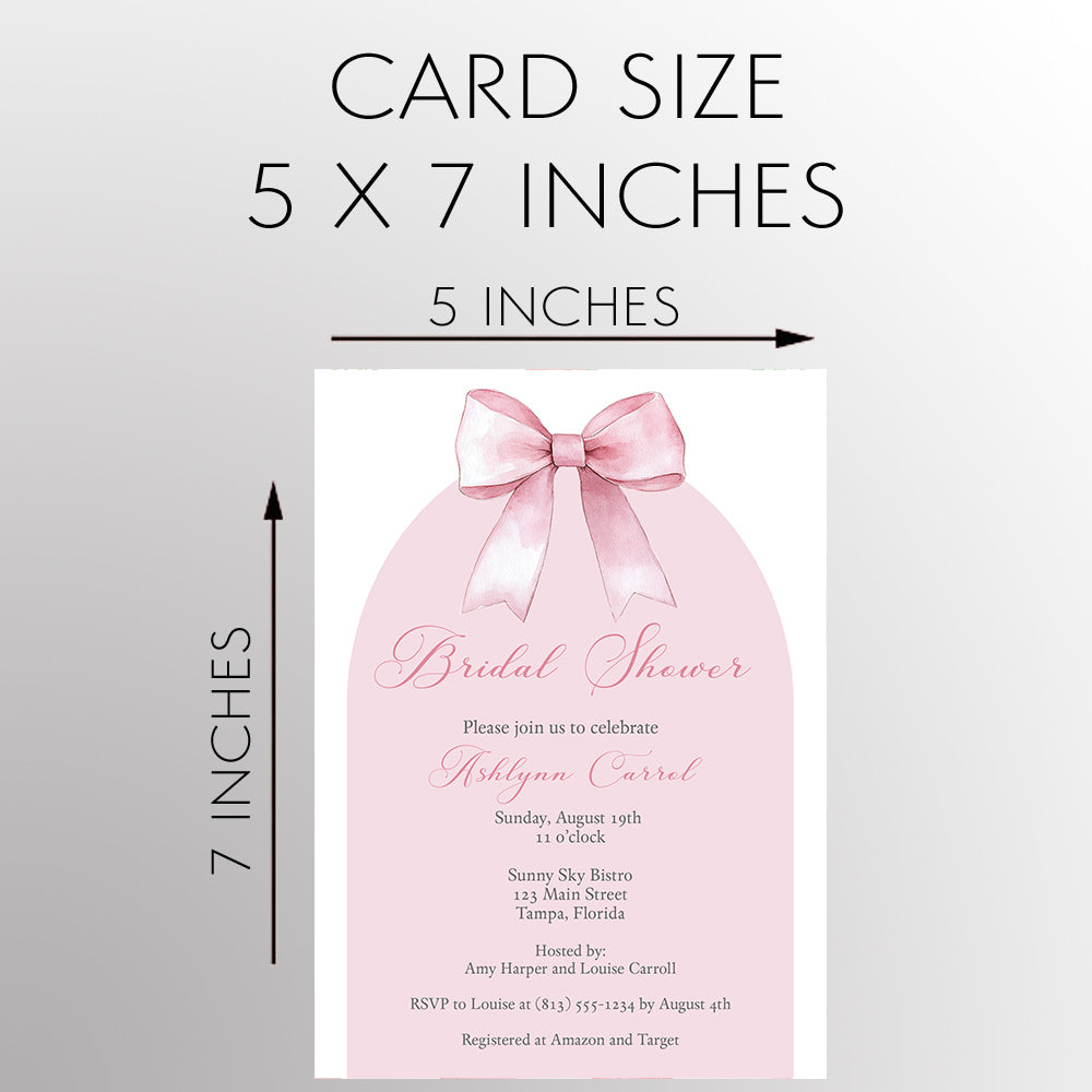 Coquette Arch Bridal Shower Invitation