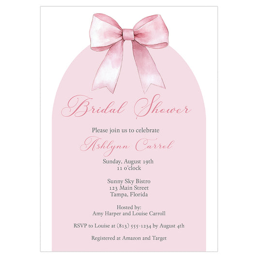 Coquette Arch Bridal Shower Invitation