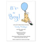 Winnie the Pooh Balloon Baby Shower Invitation