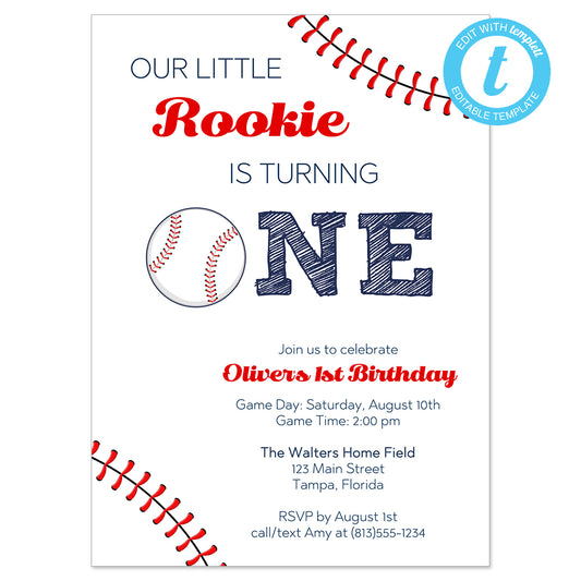 DIGITAL: Baseball Birthday Party Invitation
