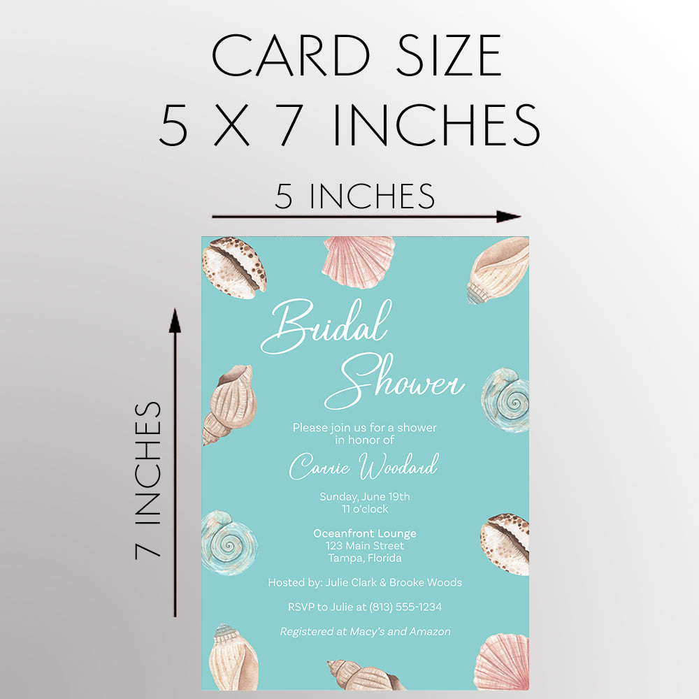 Beach Shells Bridal Shower Invitation