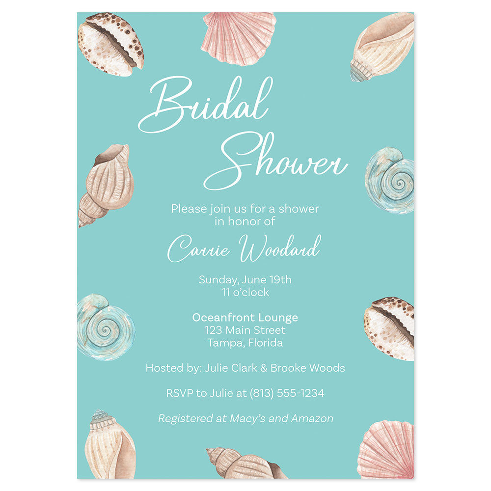 Beach Shells Bridal Shower Invitation