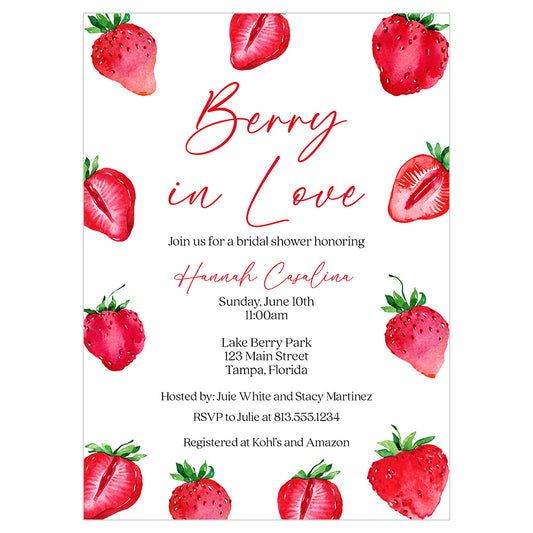 Berry in Love Bridal Shower Invitation