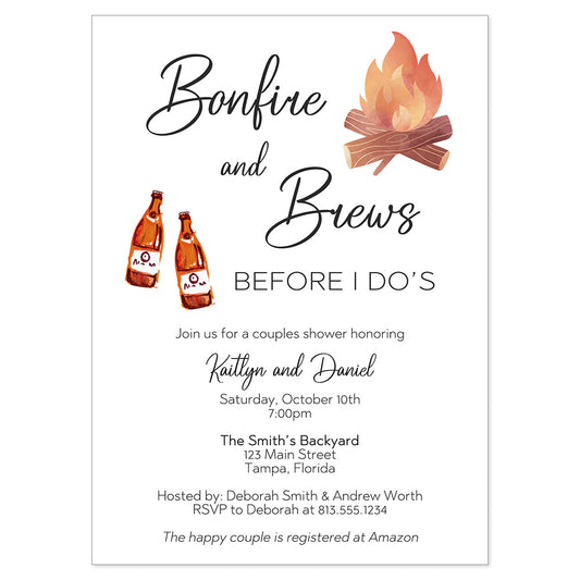 Bonfire and Brews Couples Shower Invitation