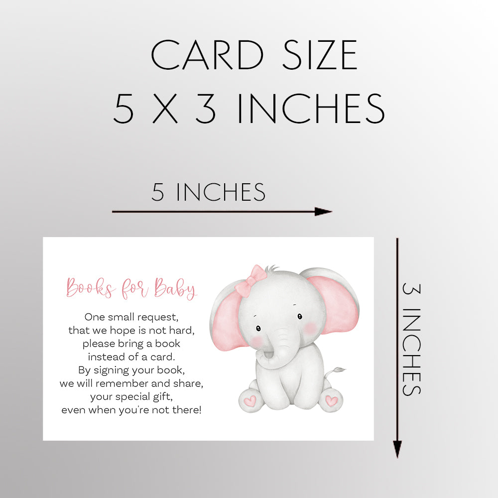 Watercolor Elephant Baby Shower Book Insert Card