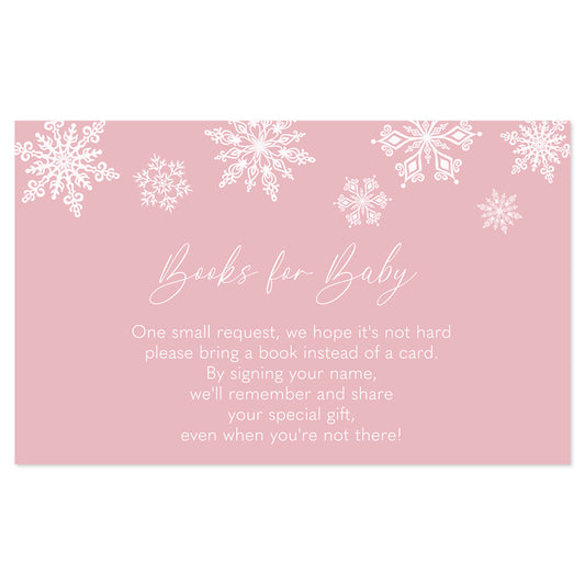 Winter Wonderland Pink Baby Shower Book Insert