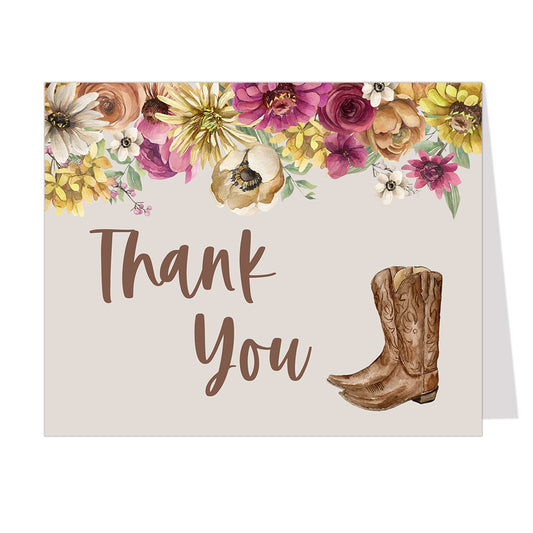 Cowboy Boots Thank You Card