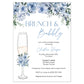 Brunch & Bubbly Blue Bridal Shower Invitation