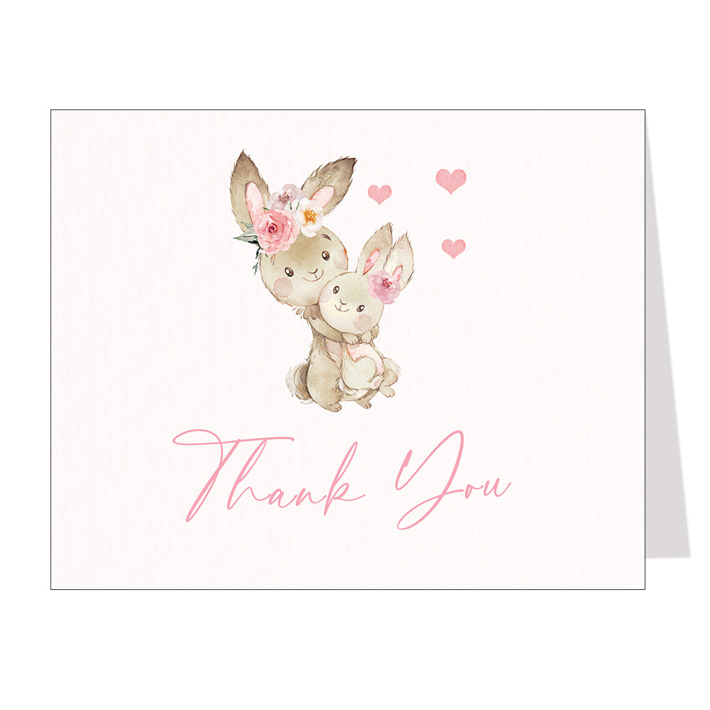 Mommy And Me Bunnies Thank You Card