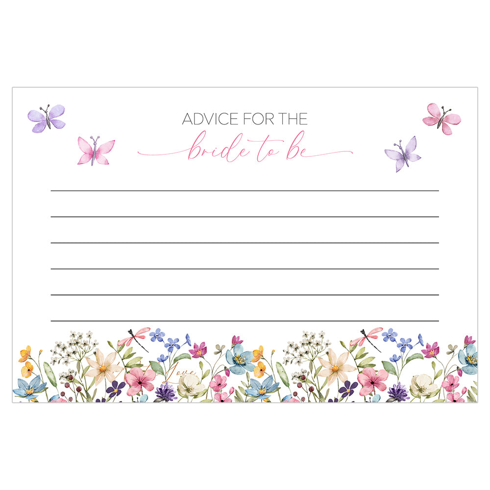 Butterfly Kisses Advice for the Bride Card