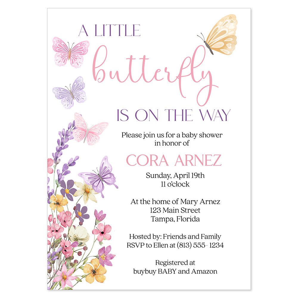 Butterfly Baby Shower Invitation