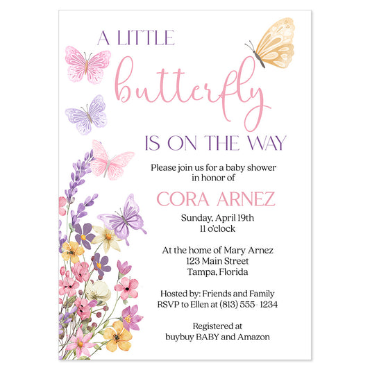 Butterfly Baby Shower Invitation