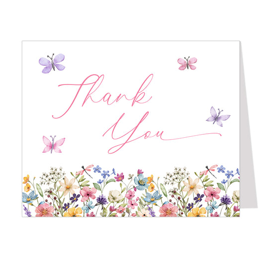 Butterfly Kisses Thank You Card