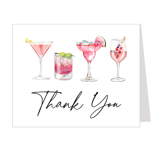 Cocktails Thank You Card