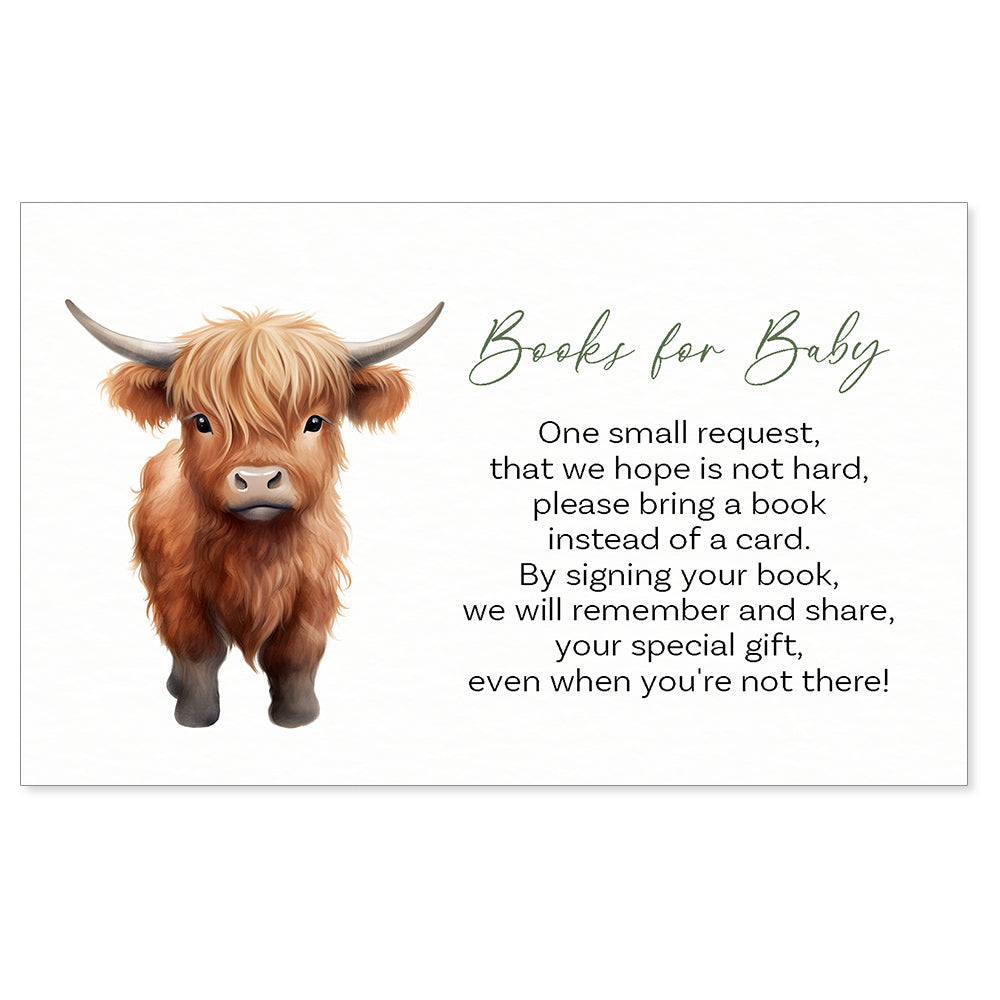 Highland Cow Bring A Book Insert – The Invite Lady