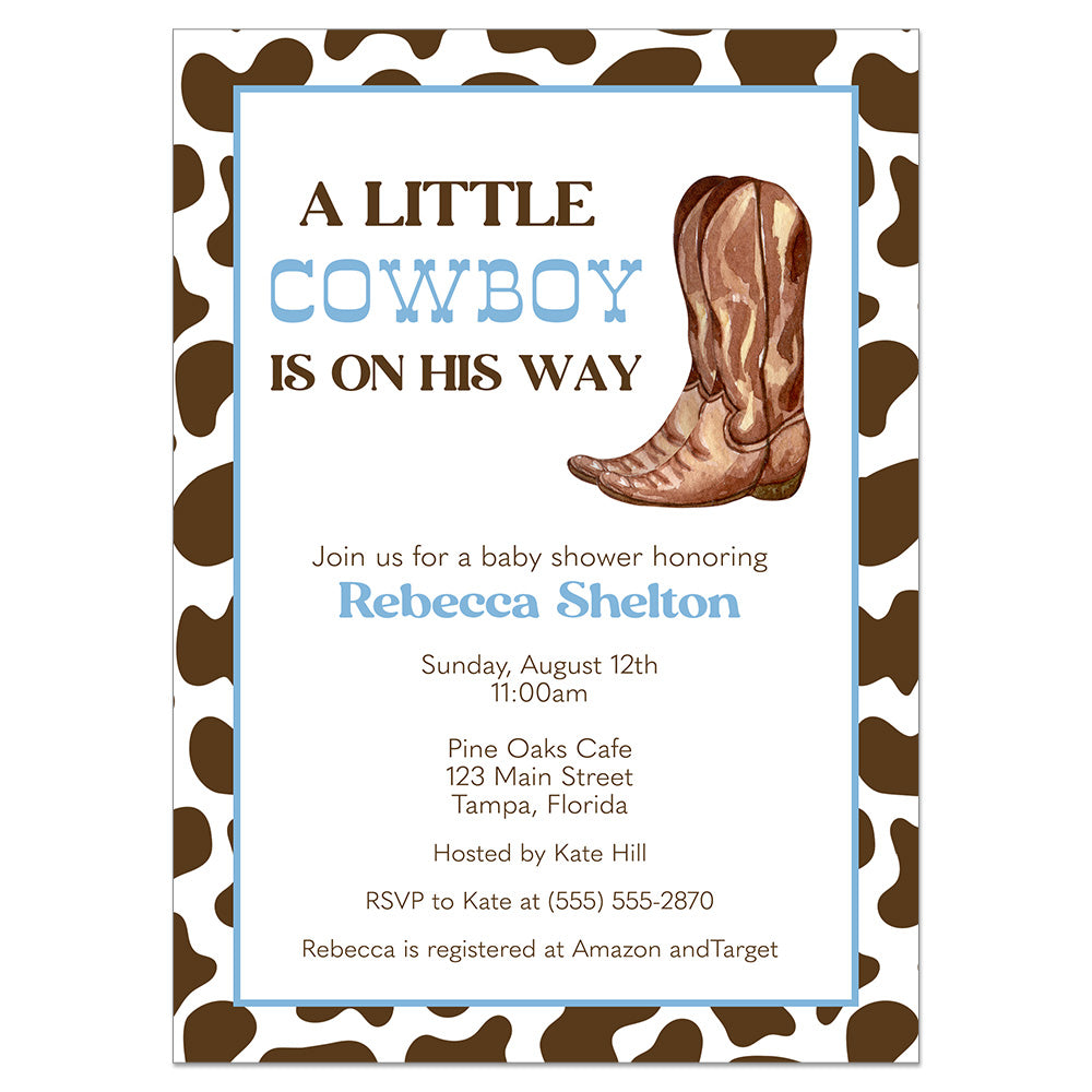 Cowboy Baby Shower Invitation