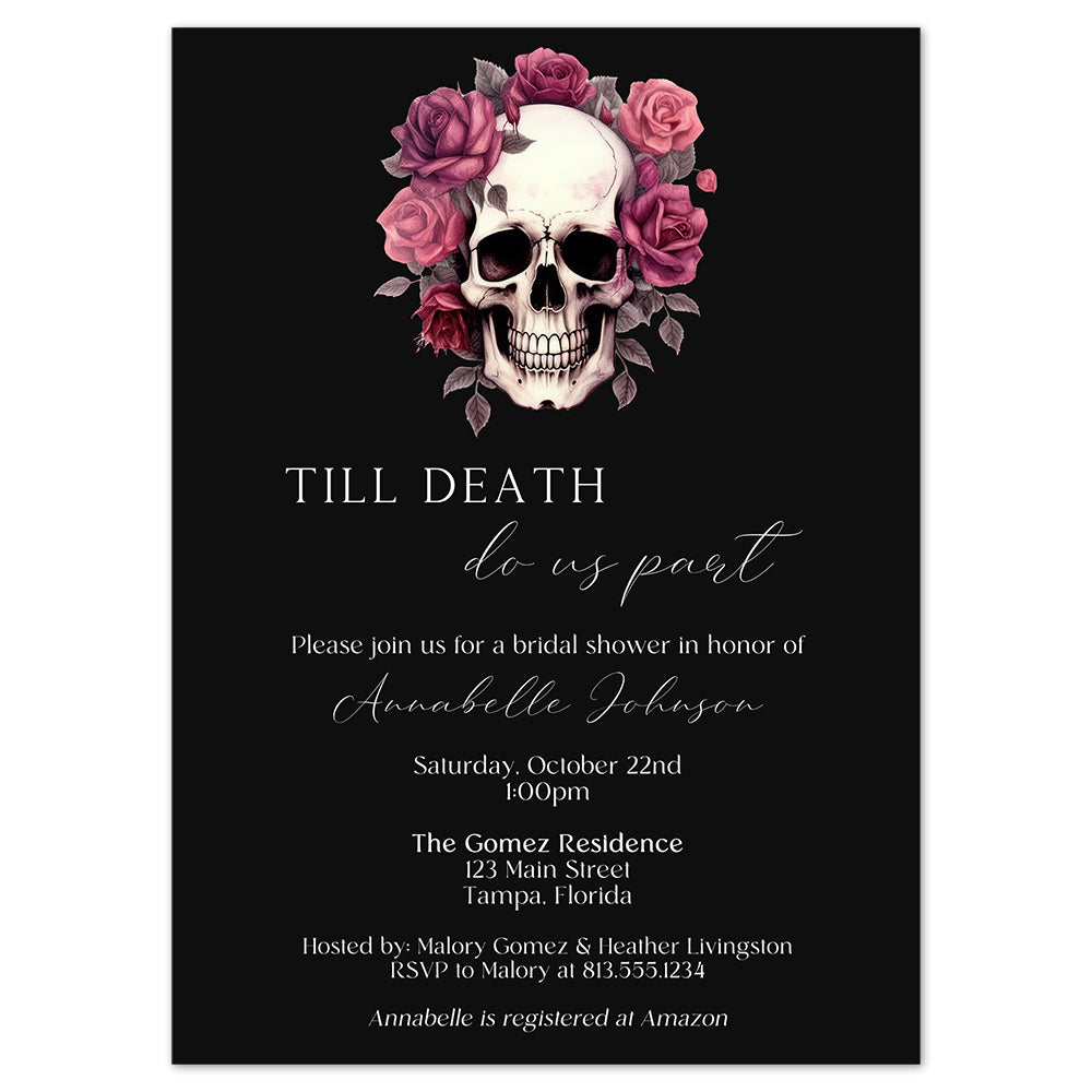 Till Death Do Us Part Bridal Shower Invitation