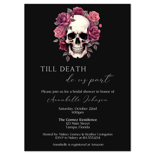 Till Death Do Us Part Bridal Shower Invitation