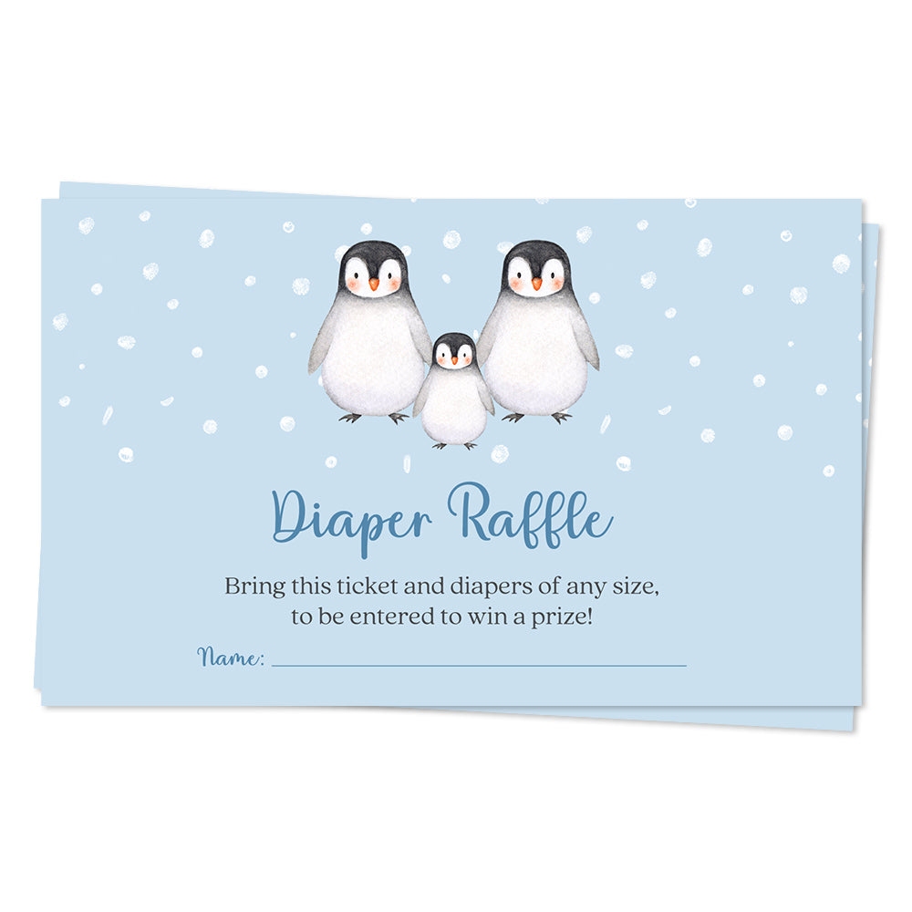 Baby Penguin Diaper Raffle Ticket