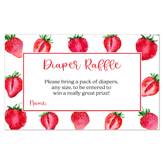 Strawberry Diaper Raffle Ticket