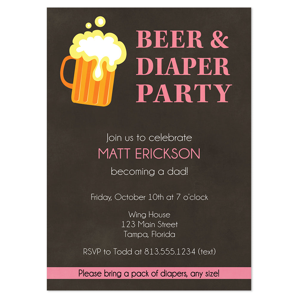 Beer and Diaper Party Invitation