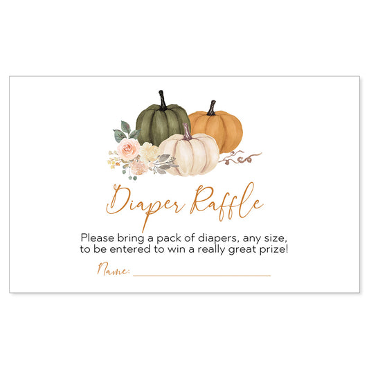 Pumpkin Diaper Raffle Ticket