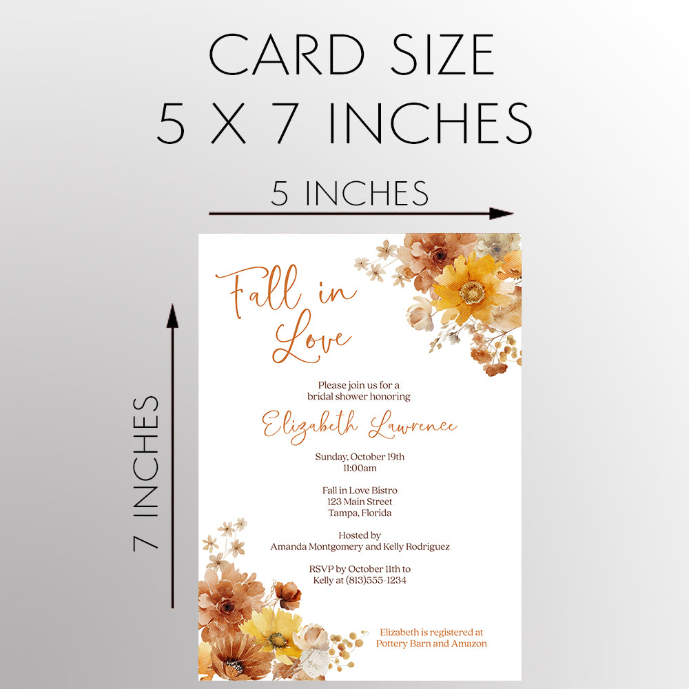 Fall in Love Bridal Shower Invitation