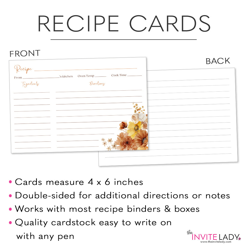 Fall in Love Bridal Shower Recipe Card