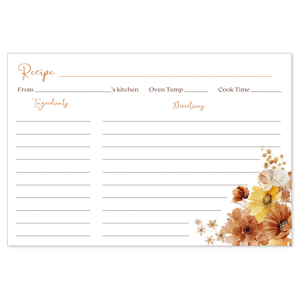 Fall in Love Bridal Shower Recipe Card