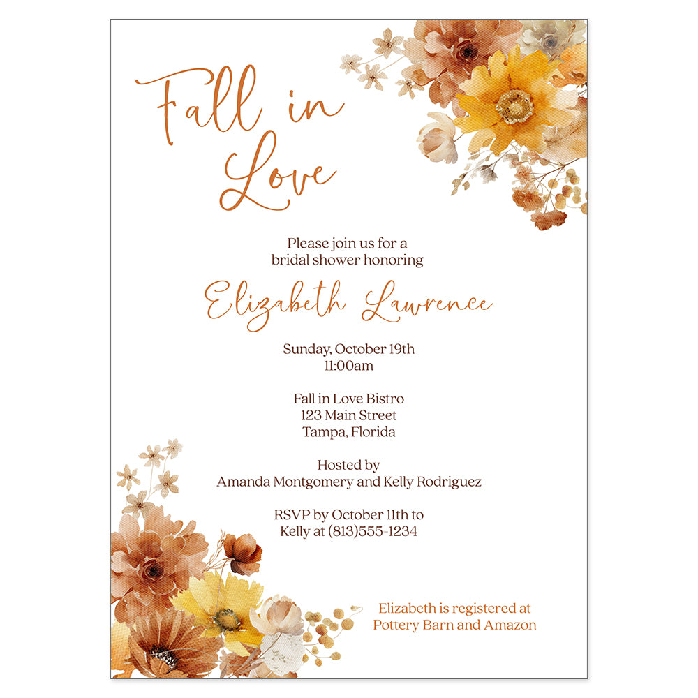 Fall in Love Bridal Shower Invitation