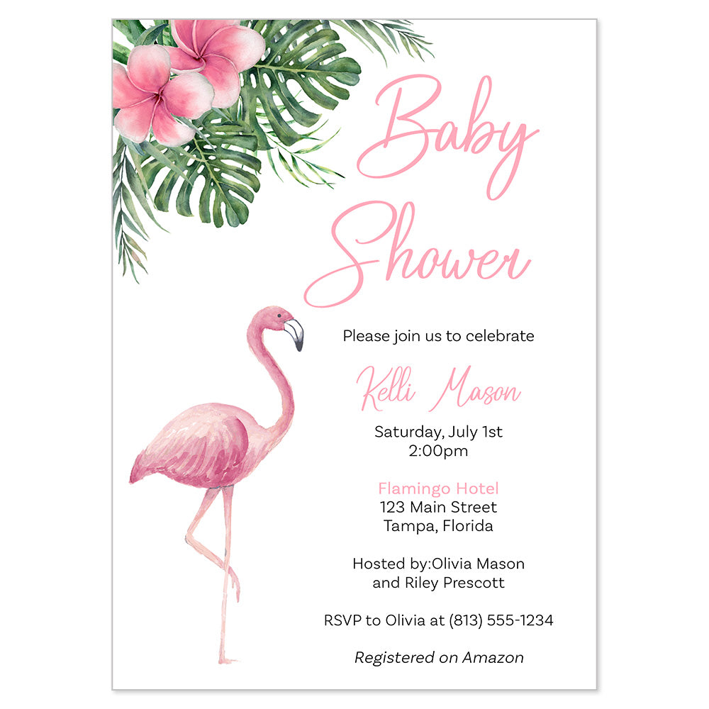 Flamingo Baby Shower Invitation