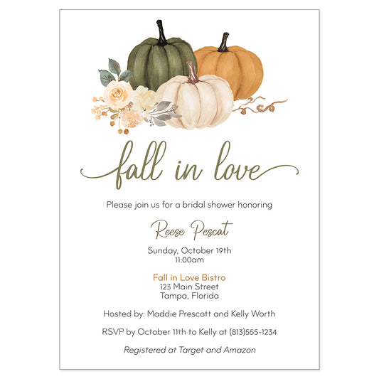 Pumpkin Bridal Shower Invitation