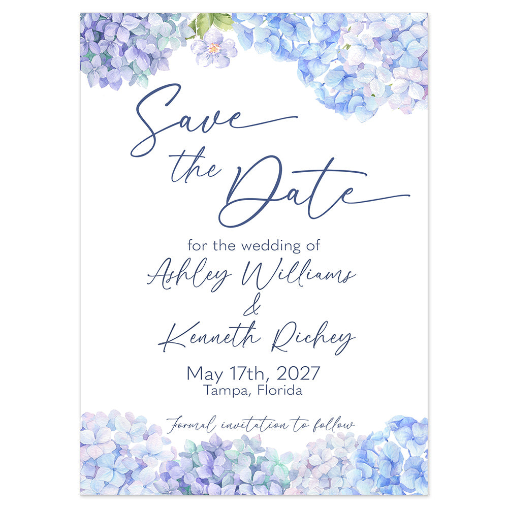 Hydrangea Save the Date Card