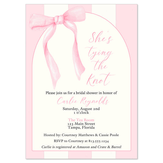 She's Tying the Knot Bridal Shower Invitation