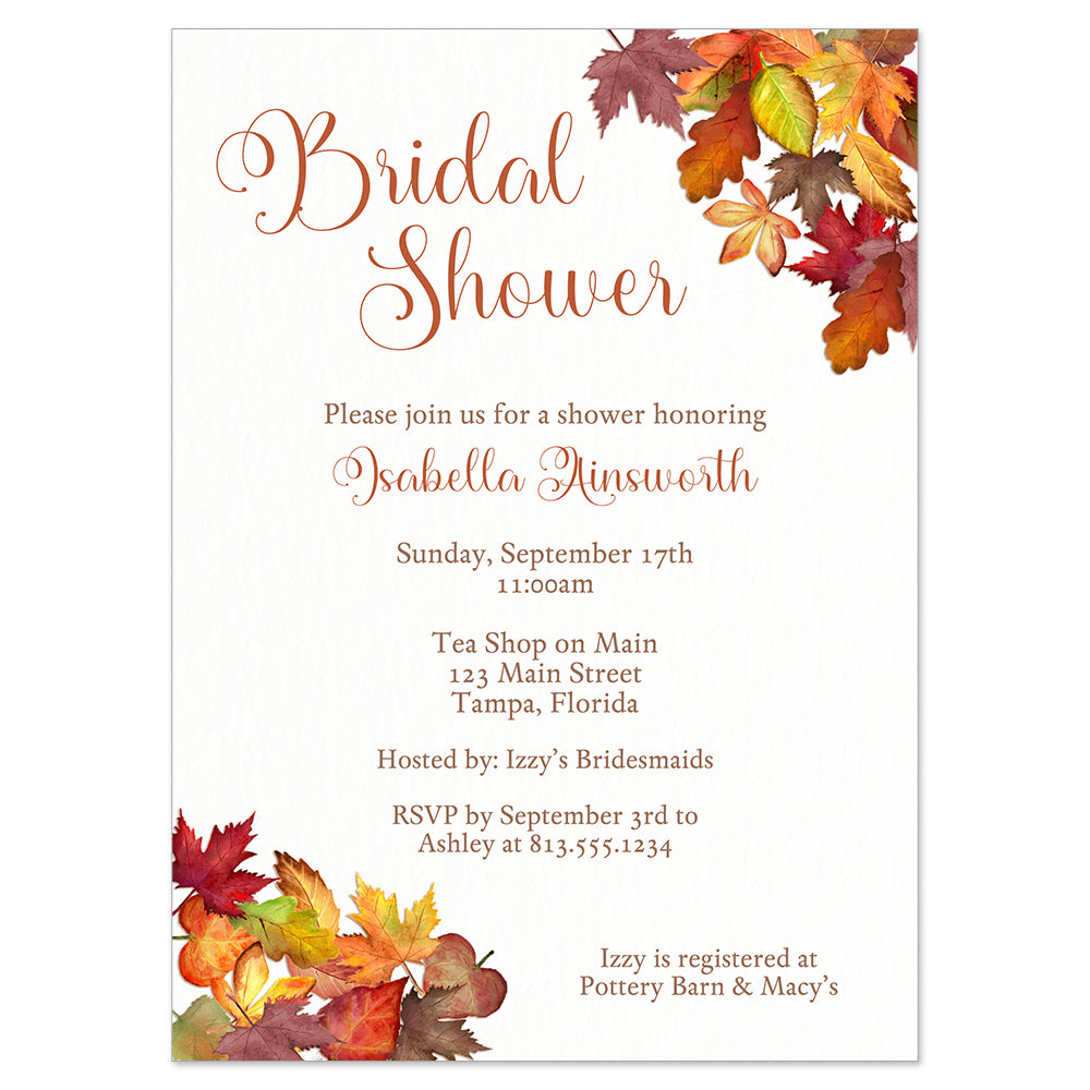 Falling For Autumn Bridal Shower Invitation