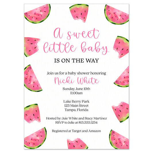 Watermelon Baby Shower Invitation