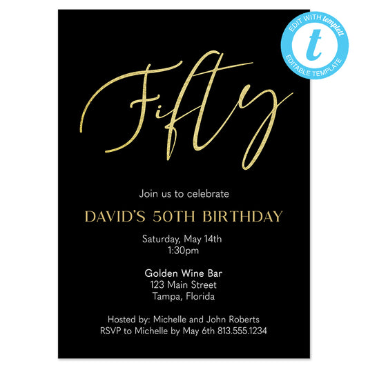 DIGITAL: Milestone Birthday Invitation