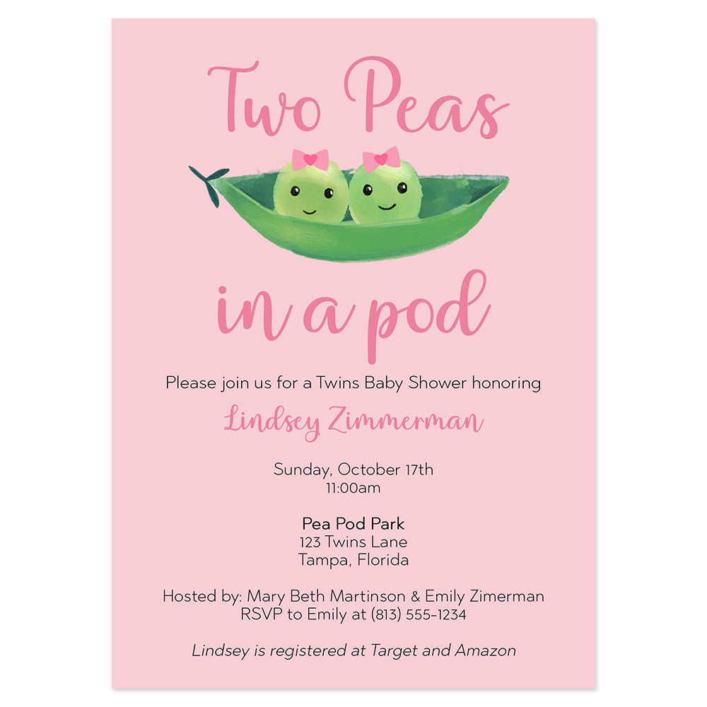 Peas in a Pod Baby Shower Invitation