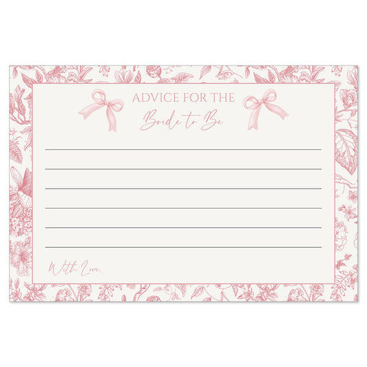 Pretty in Pink Advice for the Bride Card