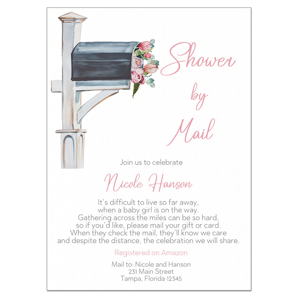 Fashion across the miles baby shower invitations