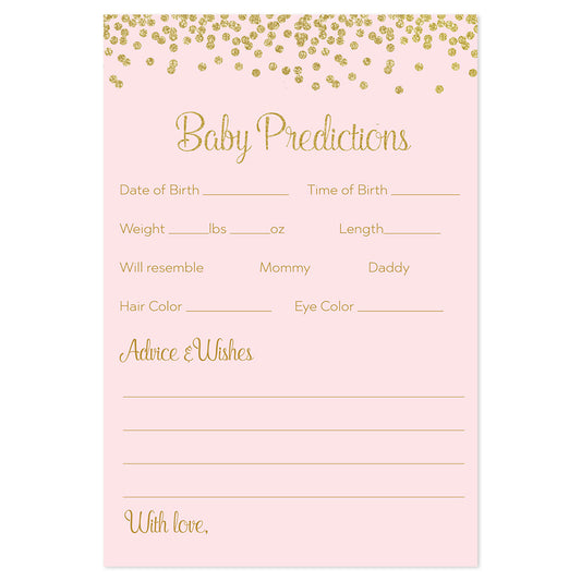 It's a Girl Predictions Card