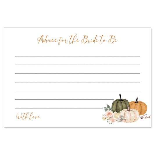 Pumpkin Bridal Shower Advice Card